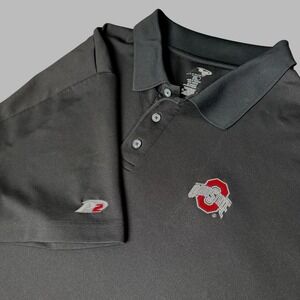 Pro Player Ohio State Buckeyes Polo Shirt Mens 2XL Black Performance Golf P2